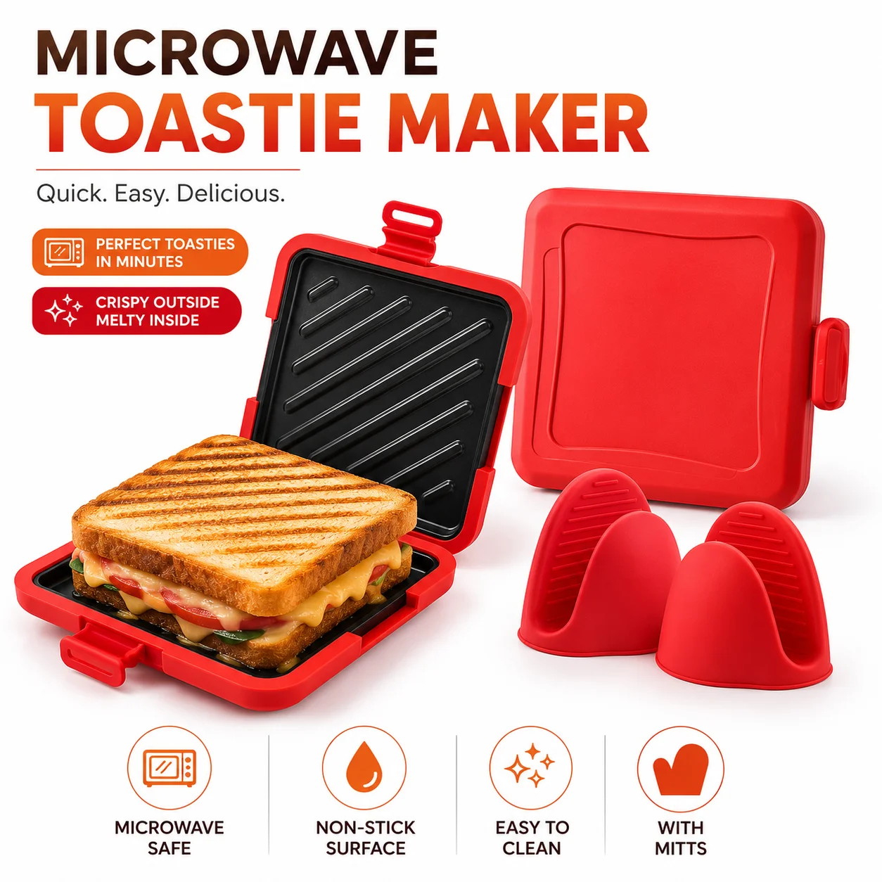 Breakfast Sandwich Maker - Máquina para hacer sándwiches en microondas,
