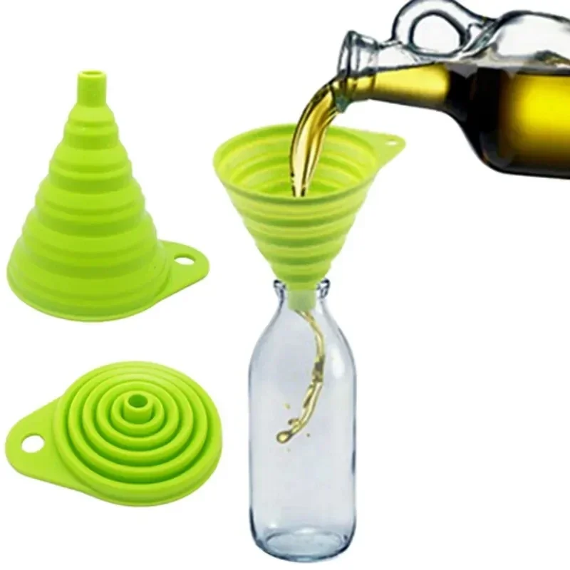 Kitchen Gadgets For Small Kitchens - 1/4 Unidades Embudo de Silicona Plegable