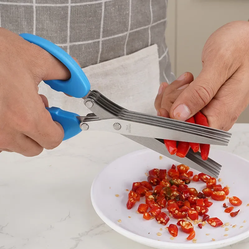 Herb Scissors 5 Blade - Tijeras de cocina multifuncionales, cuchillos de