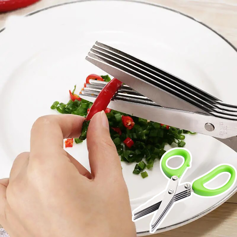 Tijeras para hierbas de acero  - Herb Scissors 5 Blade reseña y precio