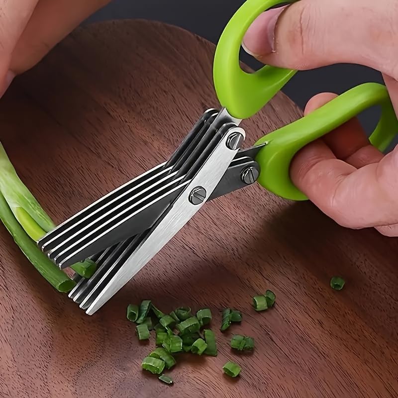 Tijeras de cocina multicapa de - Herb Scissors 5 Blade reseña y precio