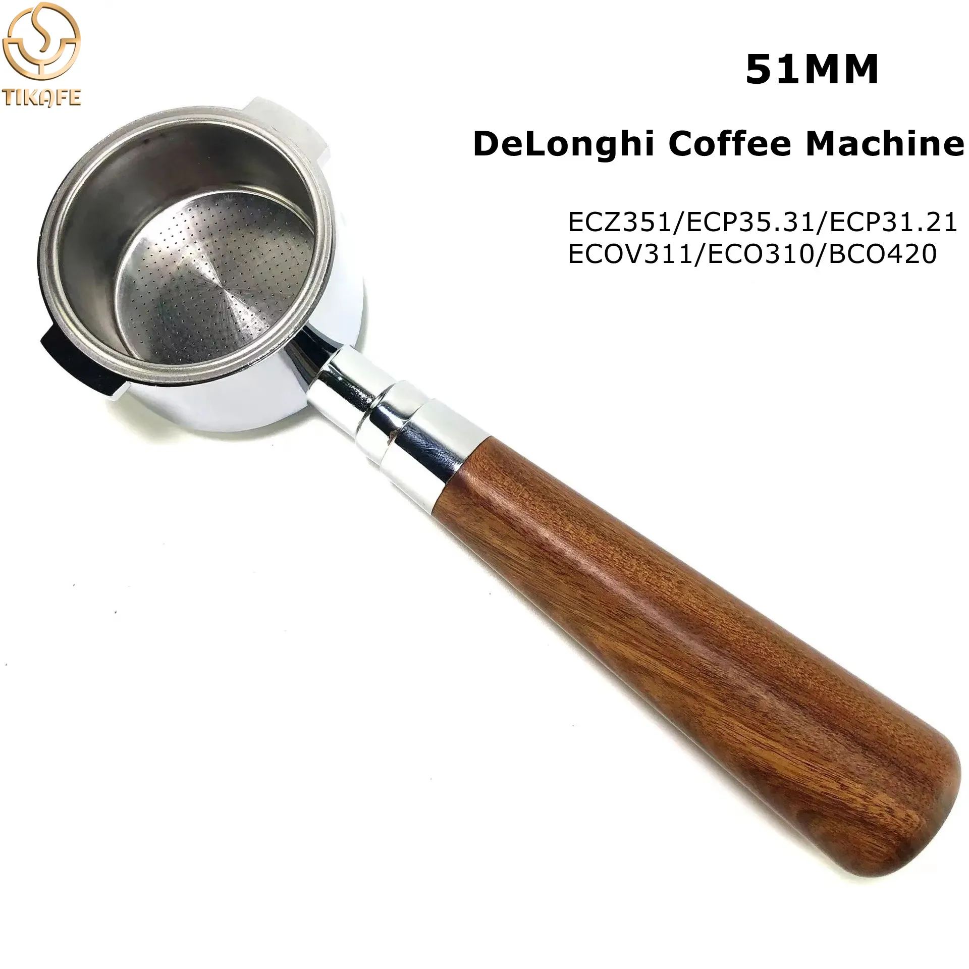 Portafiltro sin fondo de 51 mm - Delonghi Espresso Ecp3420 reseña y precio