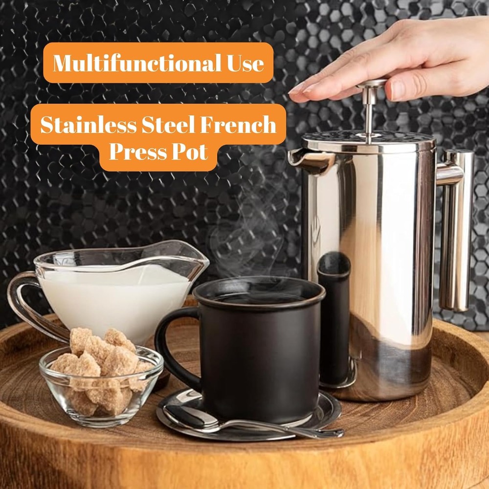 Cafetera Francesa, Acero Inoxi - French Press Coffee Maker reseña y precio