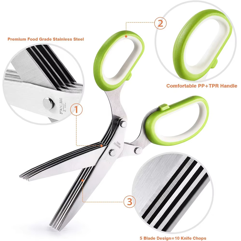 Tijeras de hierbas de acero in - Herb Scissors 5 Blade reseña y precio